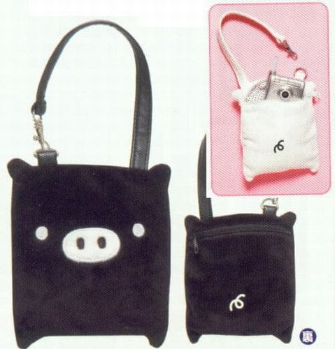 San-X Monokuro Boo Portable Electronics Holder: Black Piggy