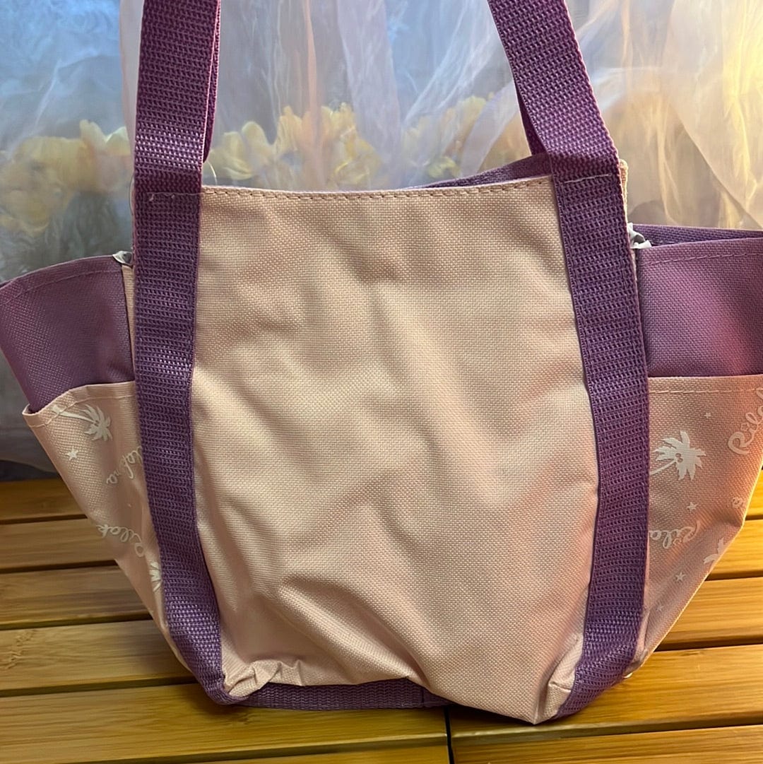 Kawaii Import Aloha Rilakkuma Paradise in Hawaii 13” Purple Canvas Tote Kawaii Gifts 4949827860397