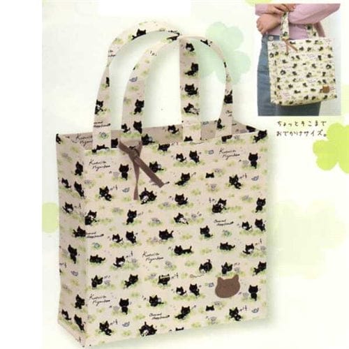 San-X Kutusita Nyanko Clover 10" Tote Bag
