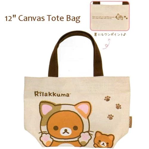 San-X Rilakku Cat 12" Canvas Tote Bag