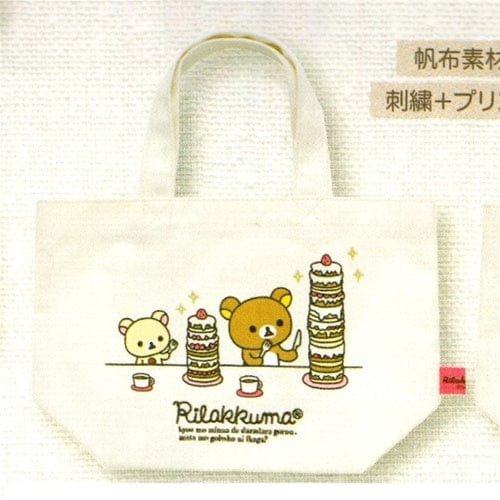 San-X Rilakkuma 10" Canvas Tote Bag: Stacks of Pancakes