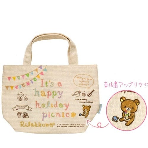 San-X Rilakkuma Happy Holiday Picnic 7.8" Tote Bag