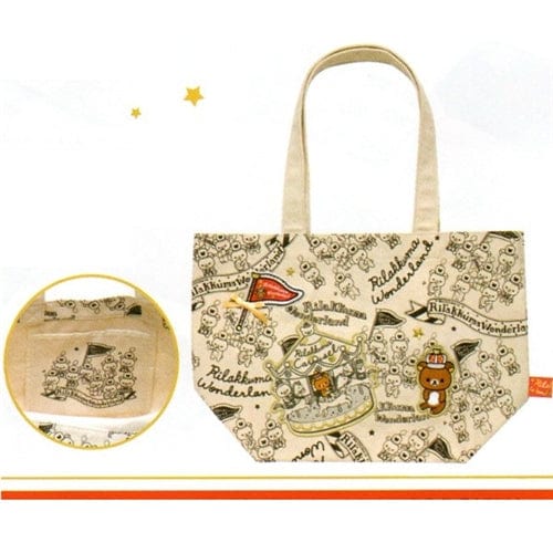 San-X Rilakkuma Wonderland 16.5" Tote Bag with Embroidered Patches