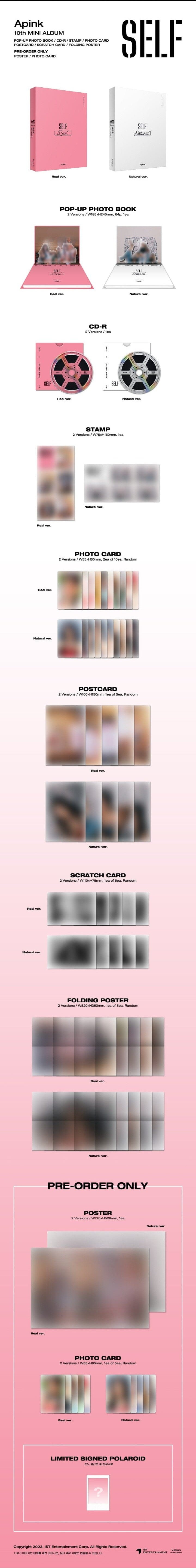 Korea Pop Store Apink - Self (10th Mini Album) Kawaii Gifts