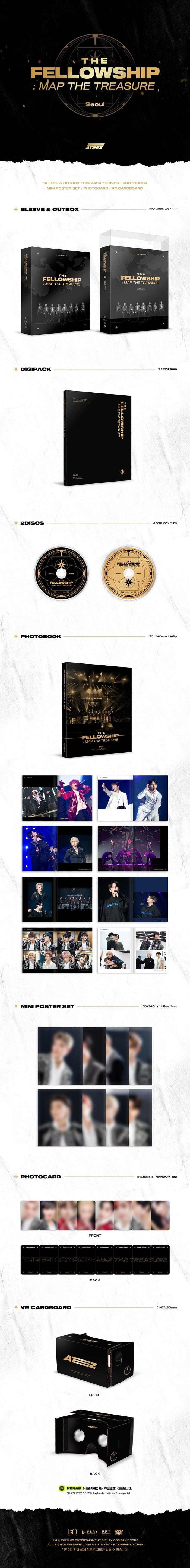 Korea Pop Store ATEEZ - Ateez World Tour The Fellowship: Map The Treasure Seoul (2 Disc) Kawaii Gifts 8809375122070
