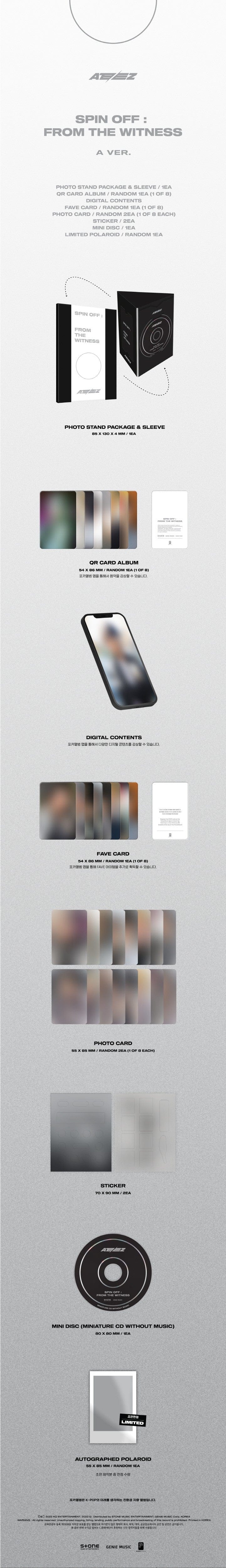 Korea Pop Store ATEEZ - Spin Off : FROM THE WITNESS (POCA ALBUM) Kawaii Gifts