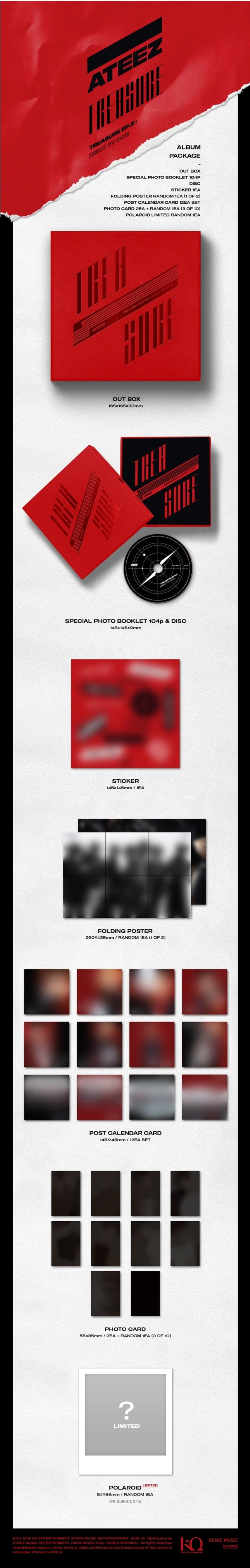 Korea Pop Store ATEEZ - Treasure EP. 2: Zero to One (2nd Mini Album) Kawaii Gifts 8809603549082