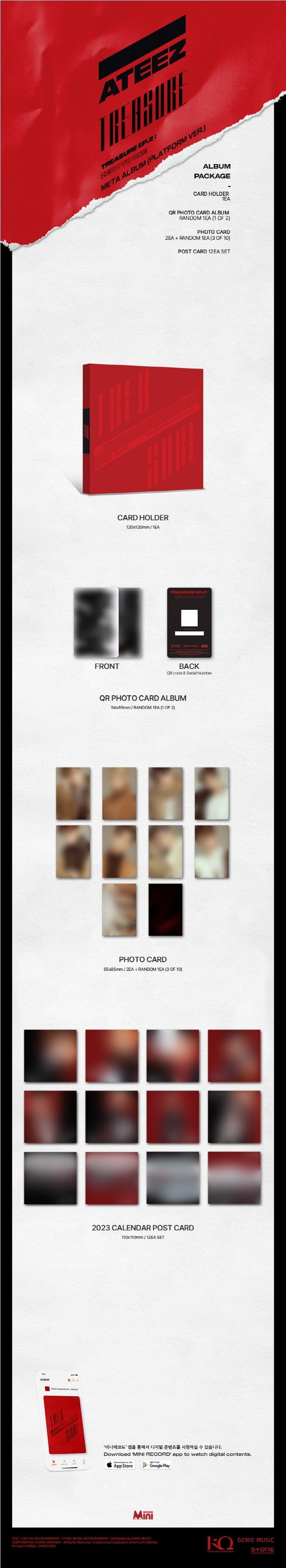 Korea Pop Store ATEEZ - TREASURE EP.2 : Zero To One [META ALBUM] PLATFORM VER. Kawaii Gifts