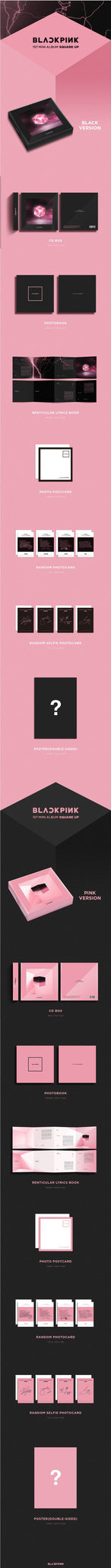 BLACKPINK Square Up Mini Album – Pink Version, CD + Photobook + Photocards + Sealed K-POP