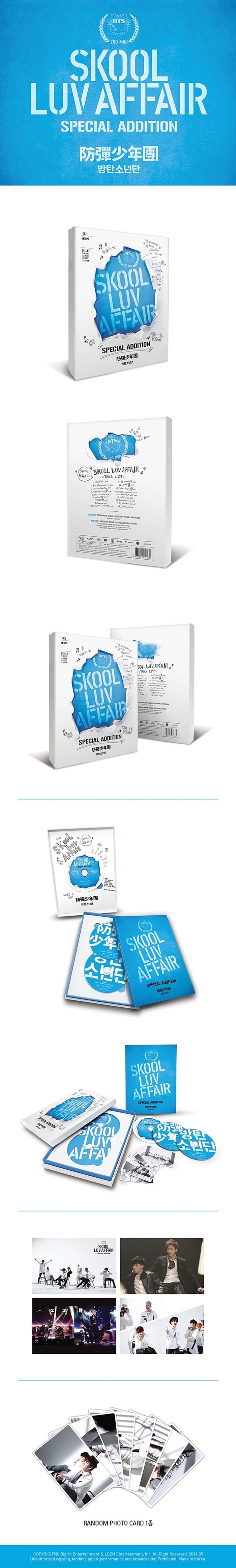 Korea Pop Store BTS - SKOOL LUV AFFAIR (2ND MINI ALBUM : SPECIAL ADDITION)  (Re-pressed) Kawaii Gifts 8804775137761