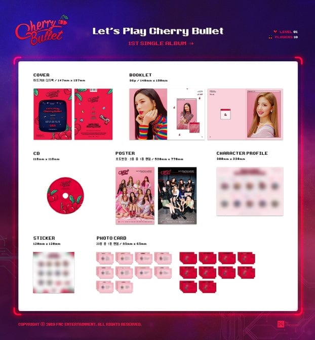 Korea Pop Store CHERRY BULLET - LET'S PLAY CHERRY BULLET (1ST SINGLE ALBUM) Kawaii Gifts 8804775120664