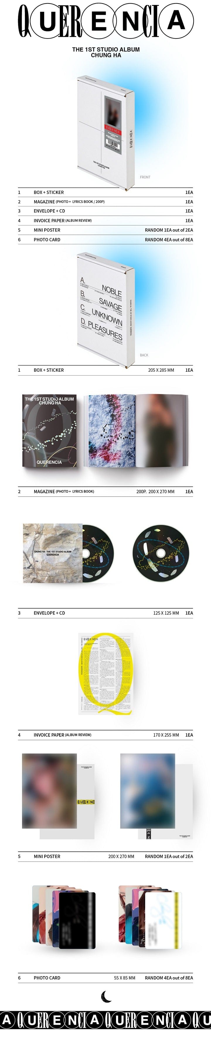 Korea Pop Store CHUNG HA - QUERENCIA (1ST STUDIO ALBUM) Kawaii Gifts 8809704420327