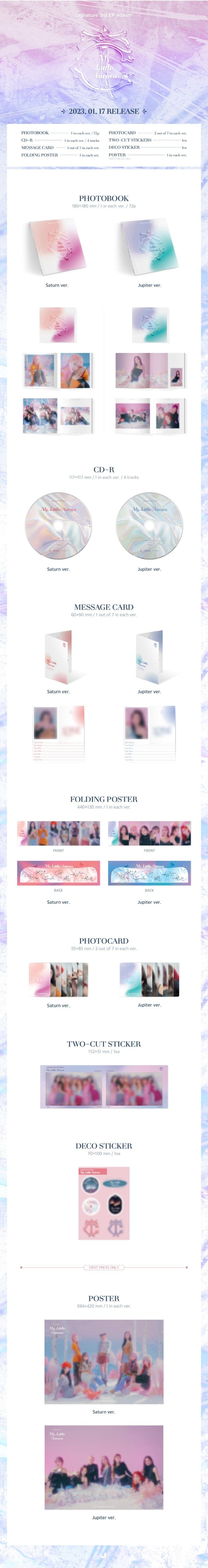 Korea Pop Store CIGNATURE - My Little Aurora (3RD EP) Kawaii Gifts