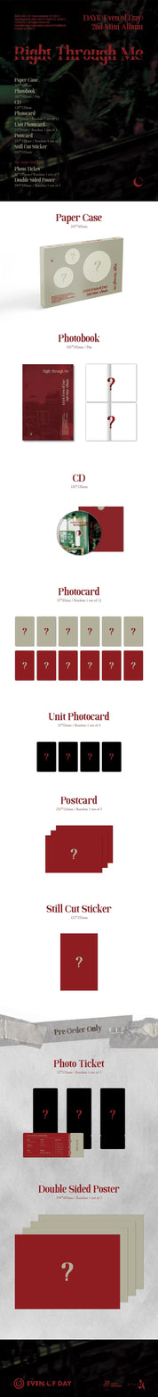 Korea Pop Store DAY6 (EVEN OF DAY) - RIGHT THROUGH ME (2ND MINI ALBUM) Kawaii Gifts 8809755509040