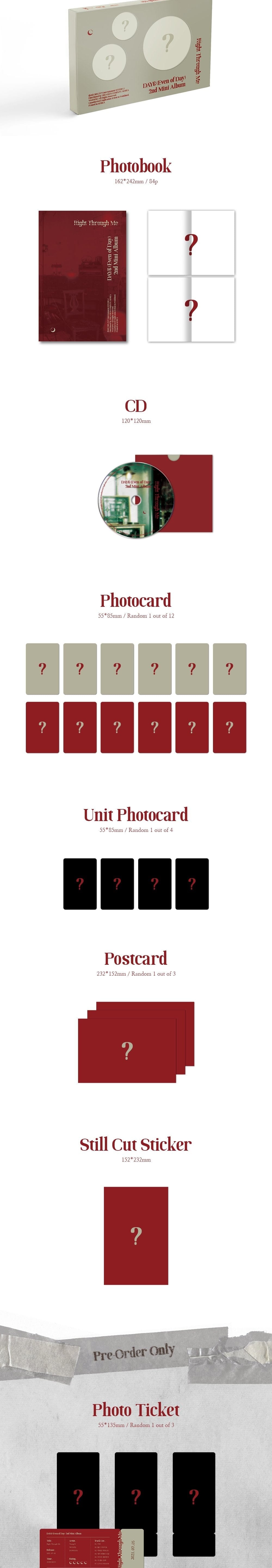 Korea Pop Store DAY6 (EVEN OF DAY) - RIGHT THROUGH ME (2ND MINI ALBUM) Kawaii Gifts 8809755509040