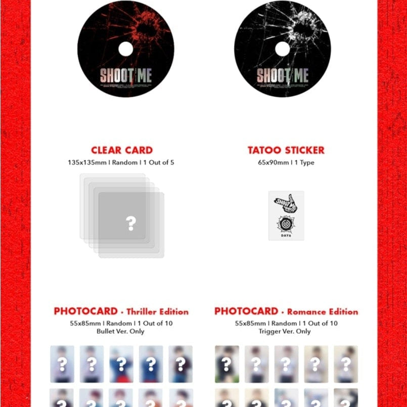 Korea Pop Store DAY6 - SHOOT ME : YOUTH PART 1 (3RD MINI ALBUM) Kawaii Gifts 8809440338221