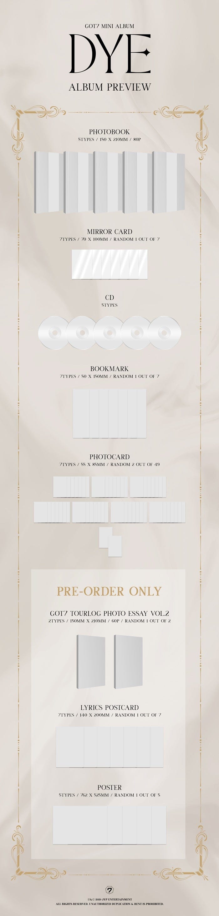 Korea Pop Store GOT7 - Dye (MINI ALBUM) Kawaii Gifts