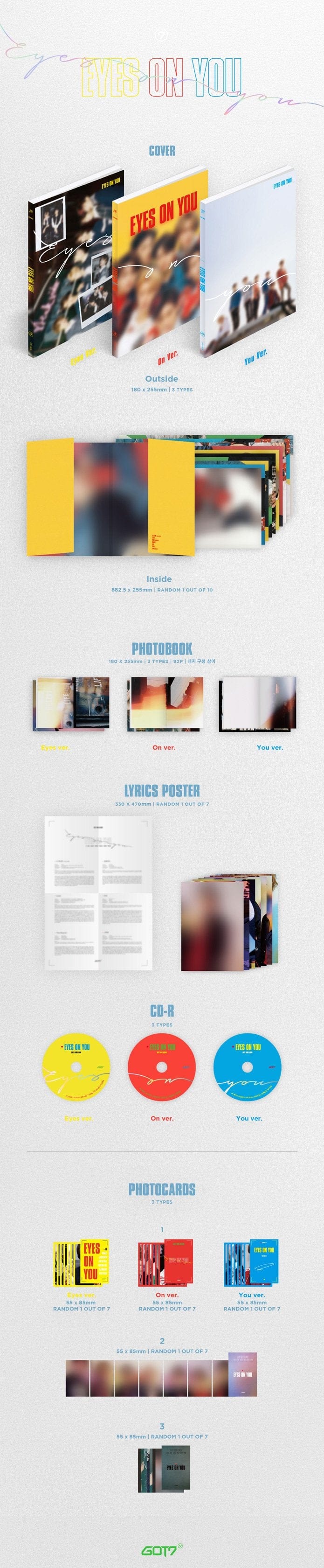 Korea Pop Store GOT7 - EYES ON YOU (MINI ALBUM) Kawaii Gifts 8809440338061