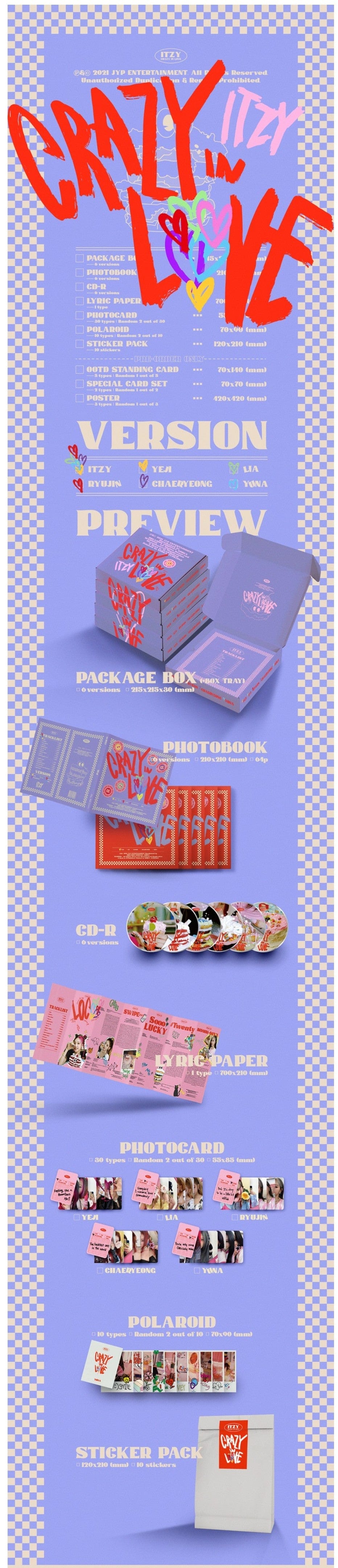 Korea Pop Store ITZY- The 1st Album Crazy In Love Kawaii Gifts 8809755509026