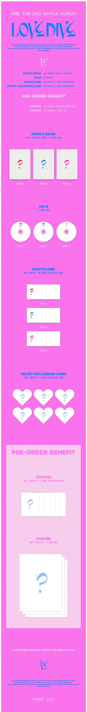Korea Pop Store IVE - LOVE AND DIVE (2ND SINGLE ALBUM) Kawaii Gifts 29187030