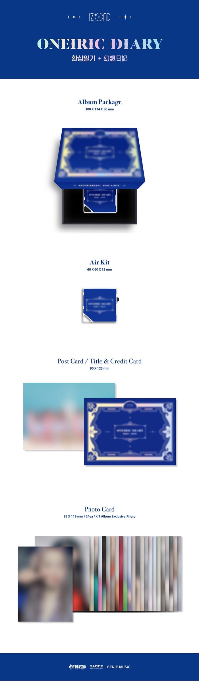 Korea Pop Store IZ*ONE - ONEIRIC DIARY (3RD MINI ALBUM) KIT ALBUM Kawaii Gifts