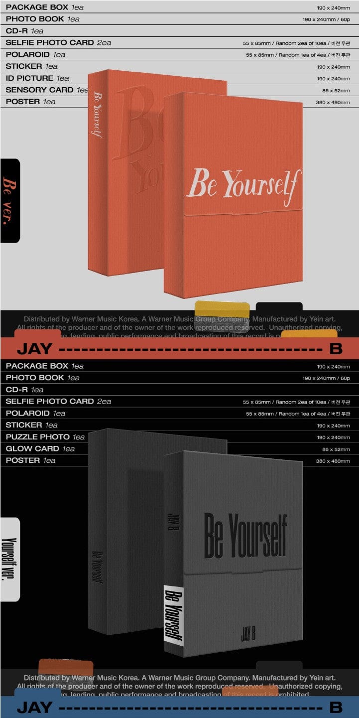 Korea Pop Store JAY B - Be Yourself (2ND EP) Kawaii Gifts