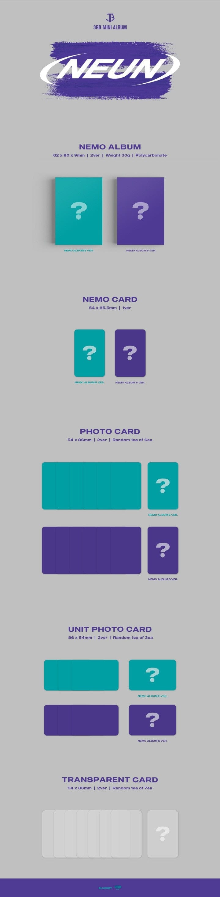 Korea Pop Store JUST B - [= (Neun)] (3RD MINI ALBUM) NEMO ALBUM Kawaii Gifts