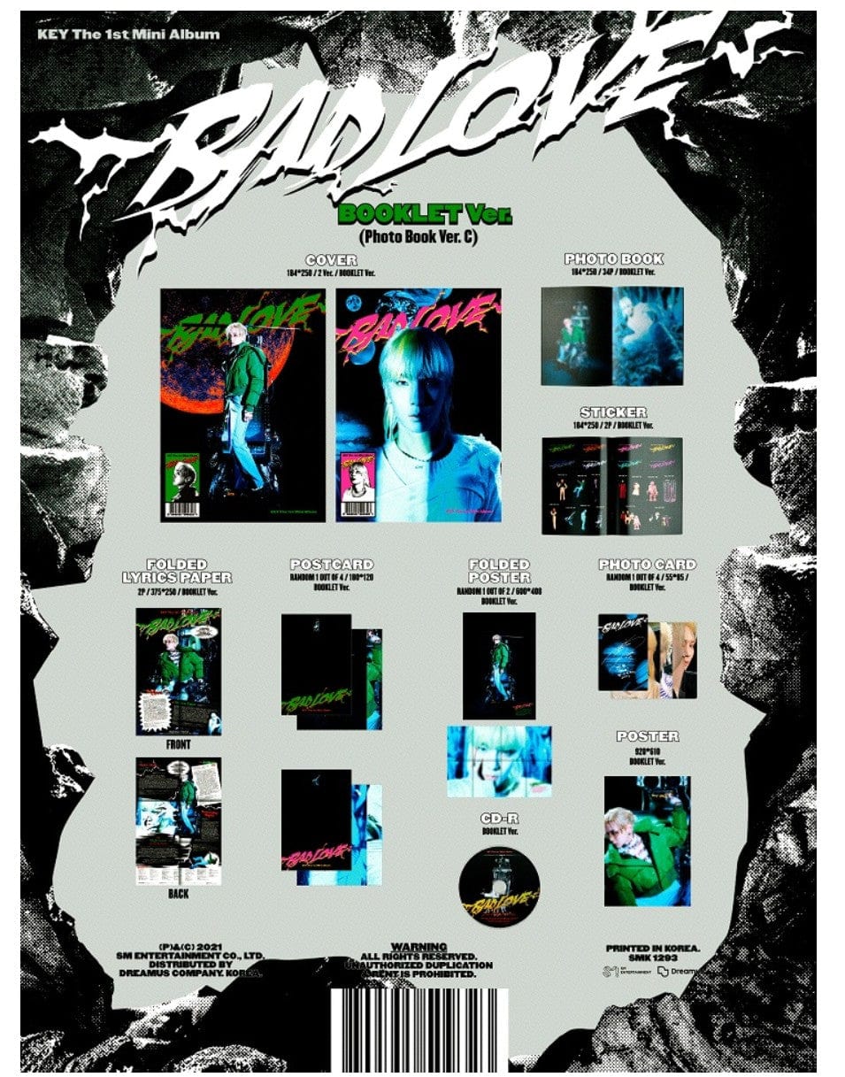Korea Pop Store KEY - BAD LOVE (1ST MINI ALBUM) BOOKLET VER. Kawaii Gifts 8809755509323