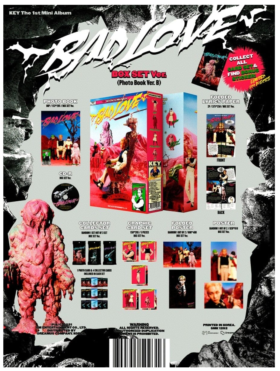 Korea Pop Store KEY - BAD LOVE (1ST MINI ALBUM) BOX SET VER. Kawaii Gifts 8809755509316