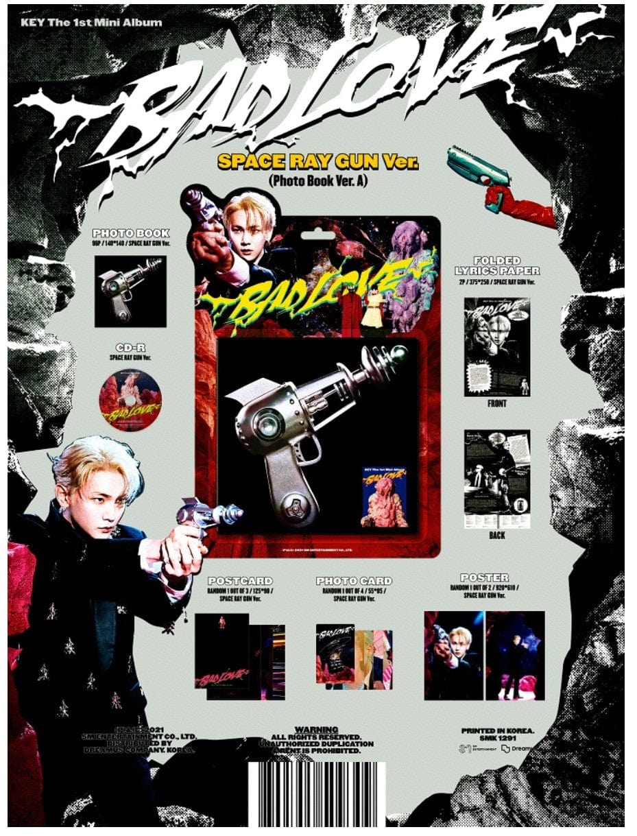 Korea Pop Store KEY - BAD LOVE (1ST MINI ALBUM) SPACE RAY GUN VER. Kawaii Gifts 8809755509309