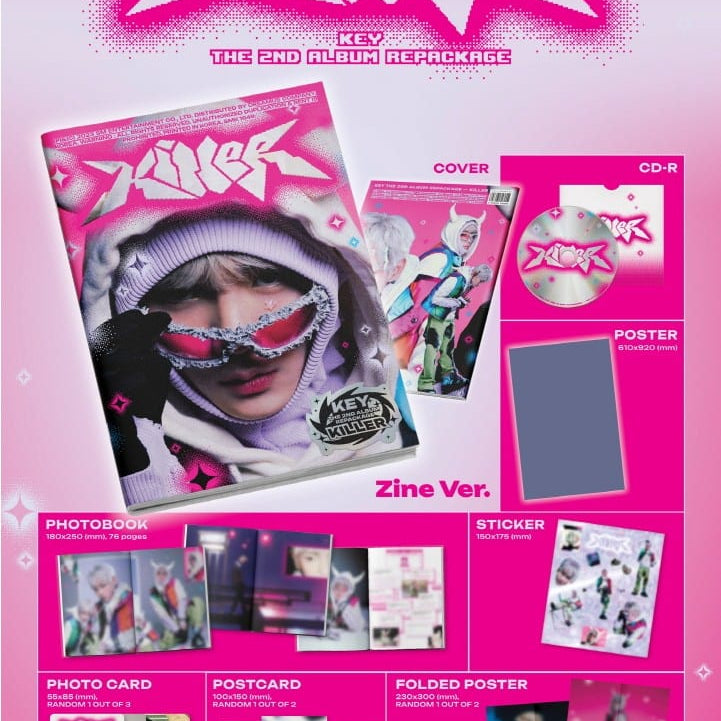 Korea Pop Store KEY - VOL.2 REPACKAGE 'KILLER' (PHOTOBOOK VER.) Kawaii Gifts