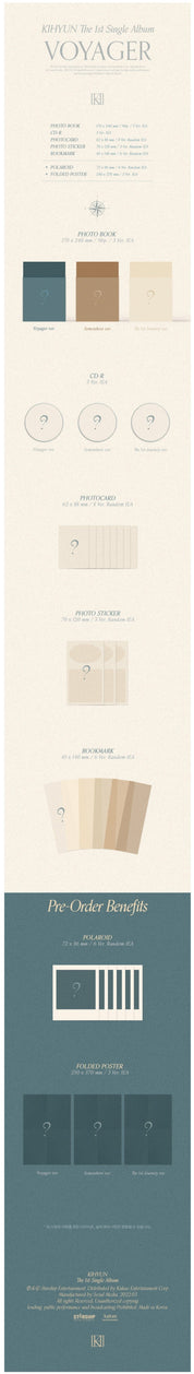 Korea Pop Store KIHYUN - VOYAGER (1ST SINGLE ALBUM) Kawaii Gifts 8804775250996