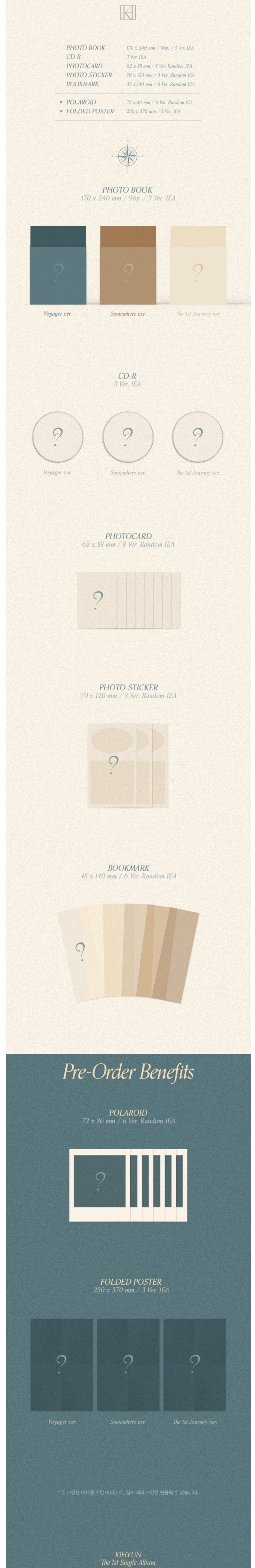 Korea Pop Store KIHYUN - VOYAGER (1ST SINGLE ALBUM) Kawaii Gifts 8804775250996