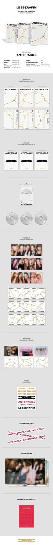 Korea Pop Store Le Sserafim - Antifragile (2nd Mini Album) Kawaii Gifts