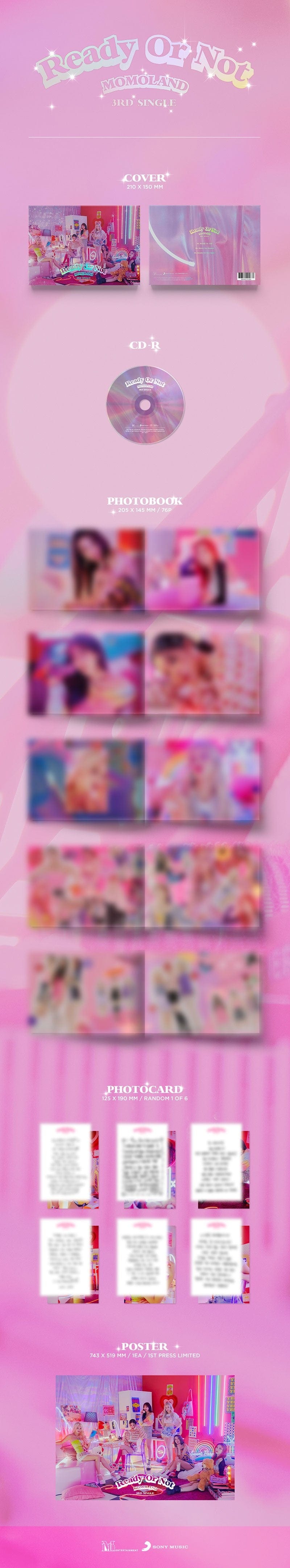 Korea Pop Store MOMOLAND - READY OR NOT (3RD SINGLE ALBUM) Kawaii Gifts 8803581201833