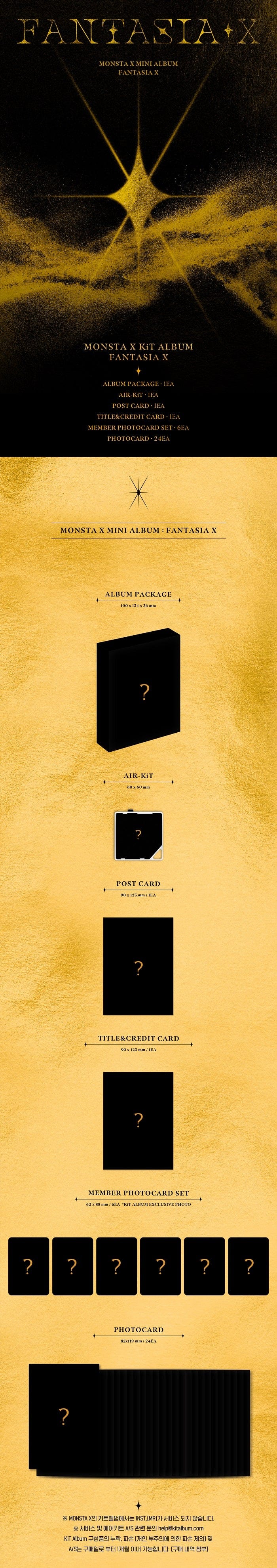 Korea Pop Store MONSTA X - FANTASIA X (MINI ALBUM) Kawaii Gifts 8804775142444