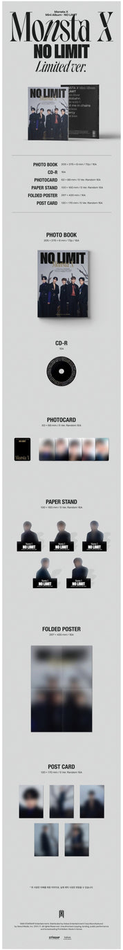 Korea Pop Store MONSTA X - NO LIMIT (10TH MINI ALBUM) LIMITED VER. Kawaii Gifts 8804775250224