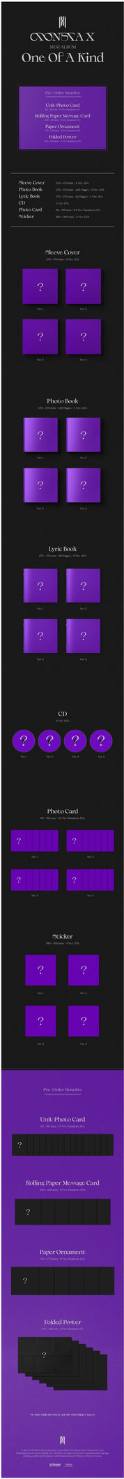 Korea Pop Store MONSTA X - ONE Of A KIND (MINI ALBUM) Kawaii Gifts 8804775162725