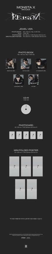 Korea Pop Store MONSTA X - Reason (12TH MINI ALBUM) Jewel Ver. Kawaii Gifts