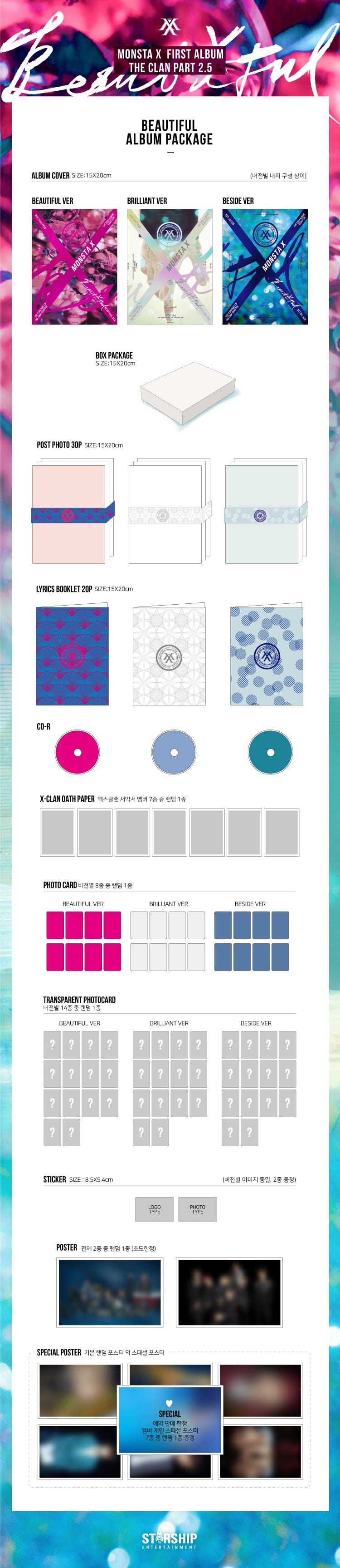 Korea Pop Store MONSTA X - VOL.1 [BEAUTIFUL] Kawaii Gifts 8804775078927