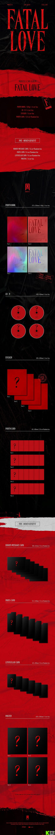 Korea Pop Store MONSTA X - VOL.3 [FATAL LOVE] Kawaii Gifts 8804775151347