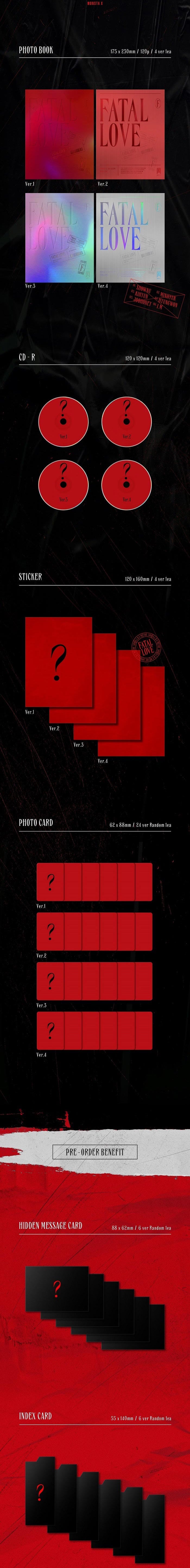 Korea Pop Store MONSTA X - VOL.3 [FATAL LOVE] Kawaii Gifts 8804775151347