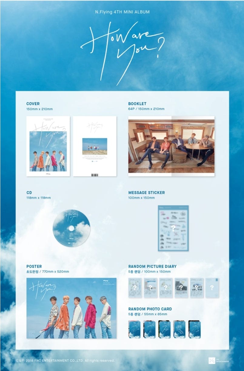 Korea Pop Store N.FLYING - How Are You? (4th Mini Album) Kawaii Gifts