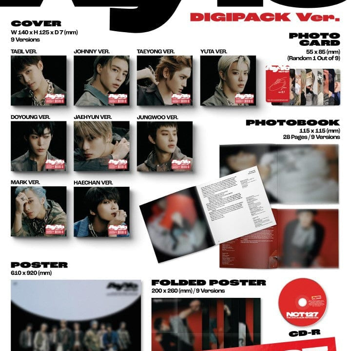 Korea Pop Store NCT 127 - VOL.4 REPACKAGE 'AY-YO' (DIGIPACK VER.) Kawaii Gifts