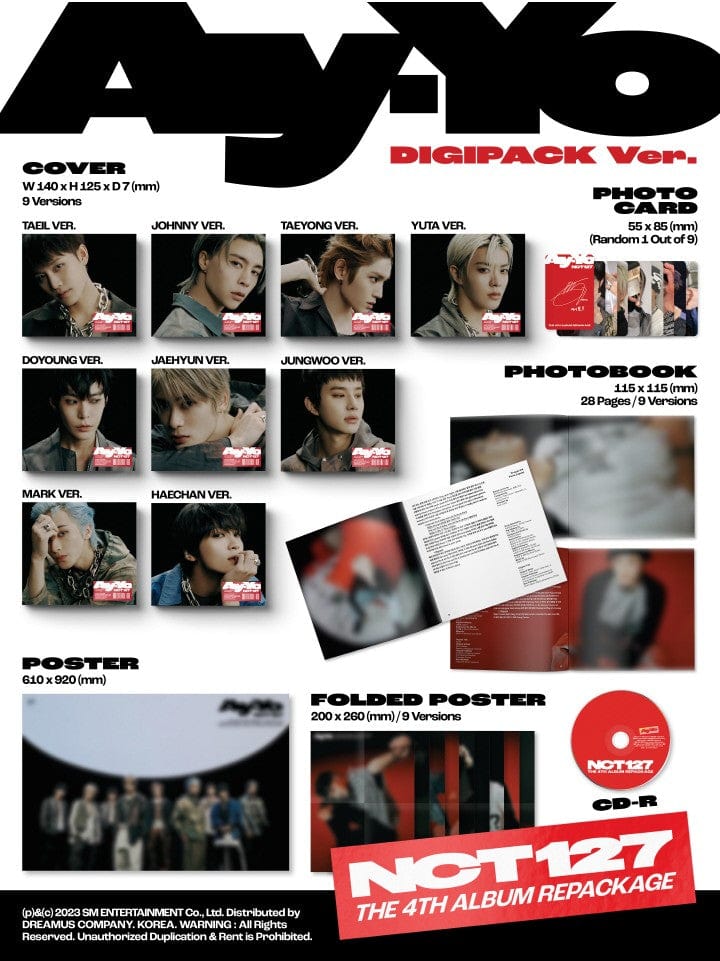 Korea Pop Store NCT 127 - VOL.4 REPACKAGE 'AY-YO' (DIGIPACK VER.) Kawaii Gifts