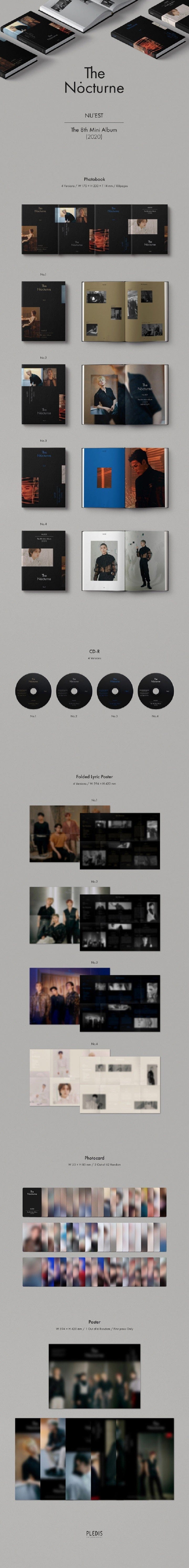 Korea Pop Store NU'EST - THE NOCTURNE (8TH MINI ALBUM) Kawaii Gifts 8809704414296