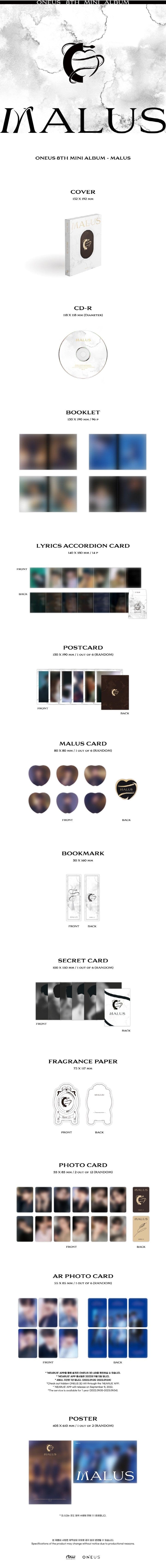 Korea Pop Store ONEUS - Malus (8th Mini Album) Kawaii Gifts