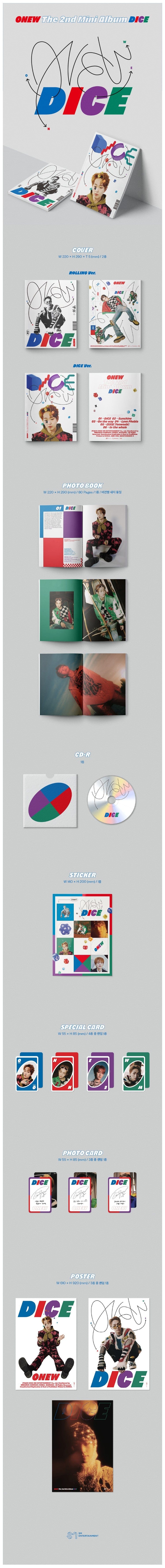Korea Pop Store ONEW - DICE (2ND MINI ALBUM) PHOTOBOOK VER. Kawaii Gifts 8809755508555