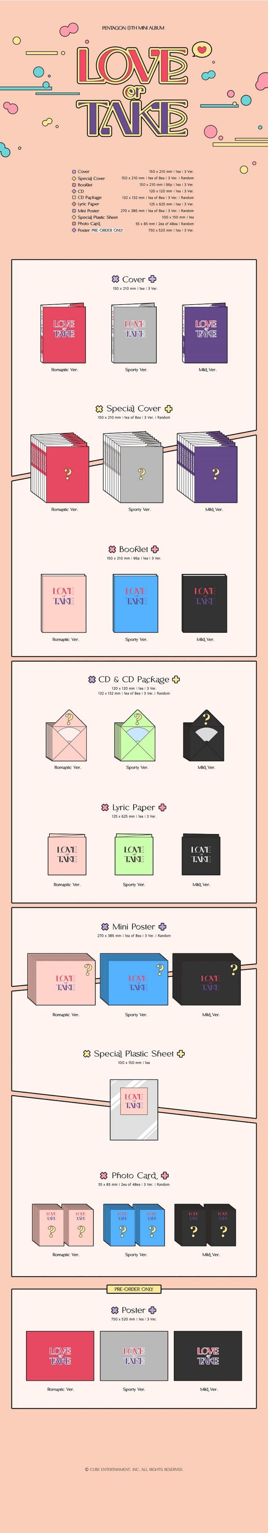 Korea Pop Store PENTAGON - LOVE OR TAKE (11TH MINI ALBUM) Sporty Ver. Kawaii Gifts 17705653