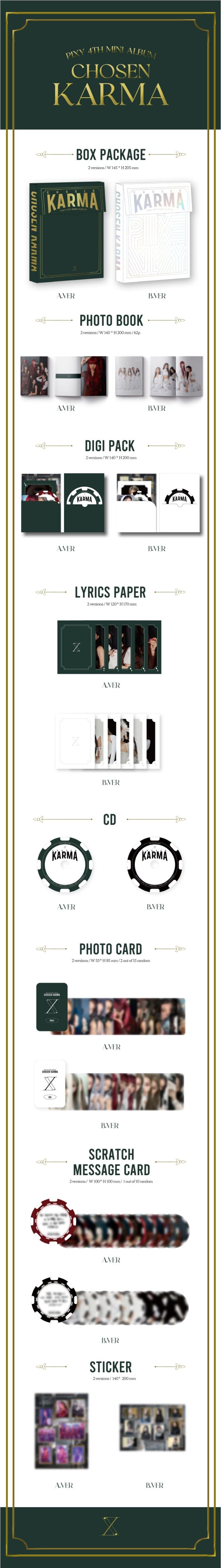 Korea Pop Store PIXY - Chosen Karma (4th MINI ALBUM) Kawaii Gifts